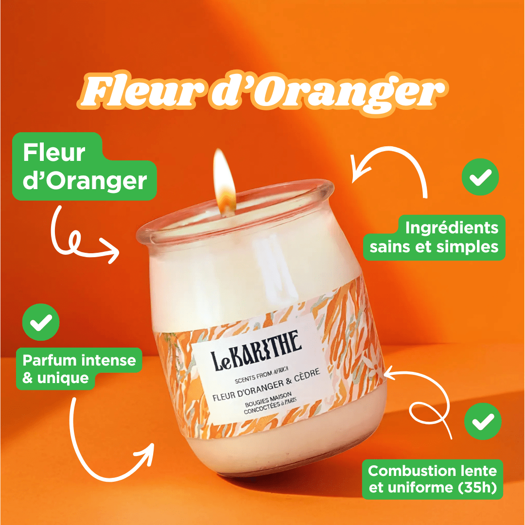 Bougie Parfumée - Fleur d'oranger & Cèdre 🍊