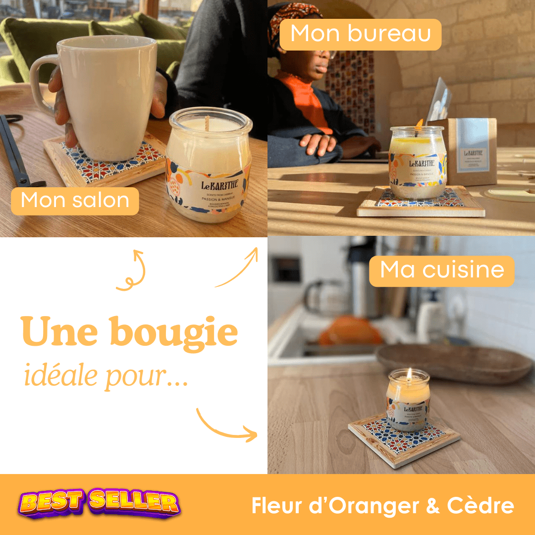 Bougie Parfumée - Fleur d'oranger & Cèdre 🍊