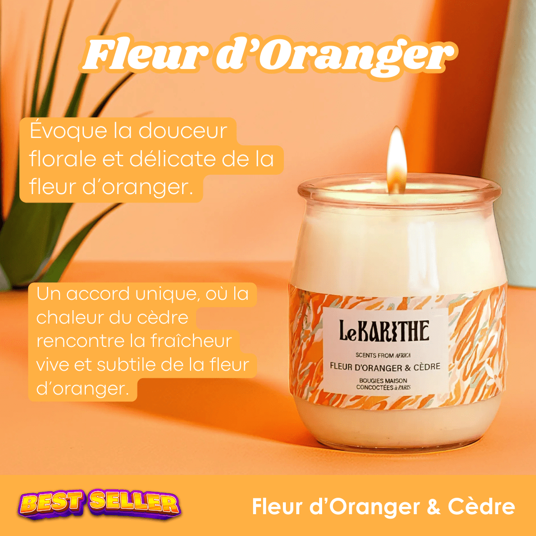 Bougie Parfumée - Fleur d'oranger & Cèdre 🍊