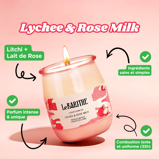 Bougie Parfumée - Lychee & Rose Milk 🌹