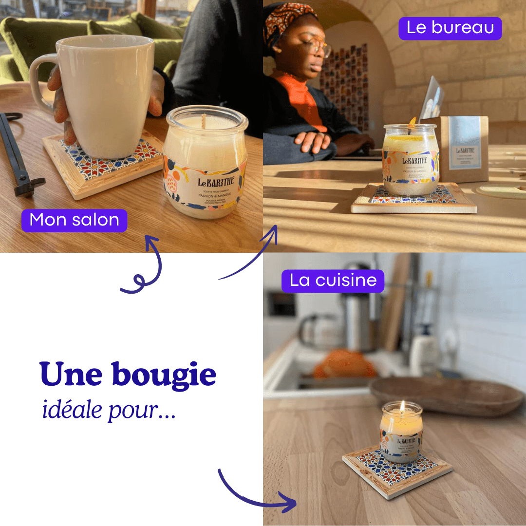 Pack de Trois Bougies - La Teranga (Bissap, Yassa , Encens Boisé)