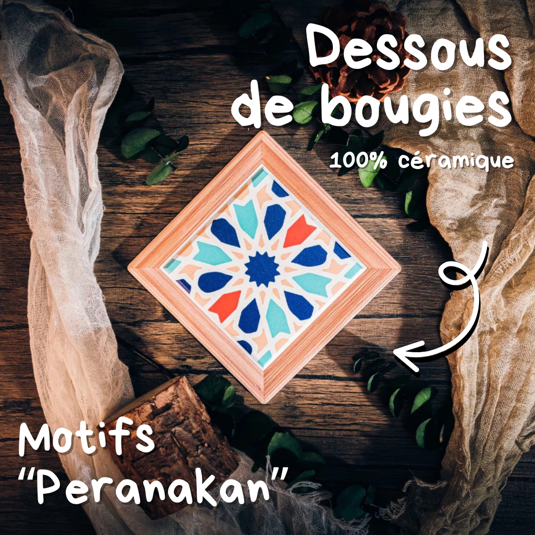 EDITION LIMITÉE ! Dessous de bougie en céramique "Peranakan" 🪭
