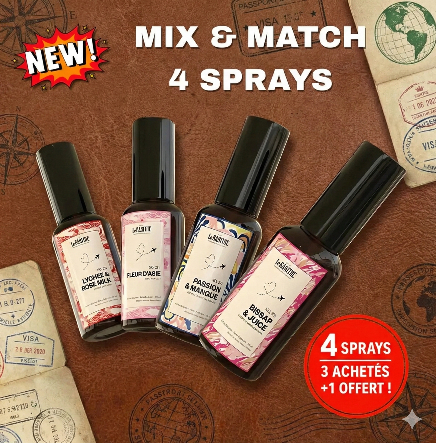 MIX & MATCH x4 Sprays - 3 achetées + 1 OFFERT 💥
