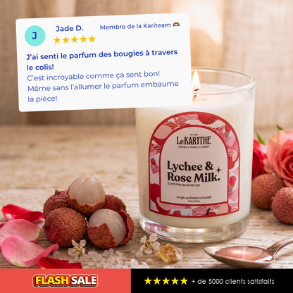 Bougie parfumée Lychee & Rose Milk en grand format 1ère Classe 190g, Le Karithé – photo 5