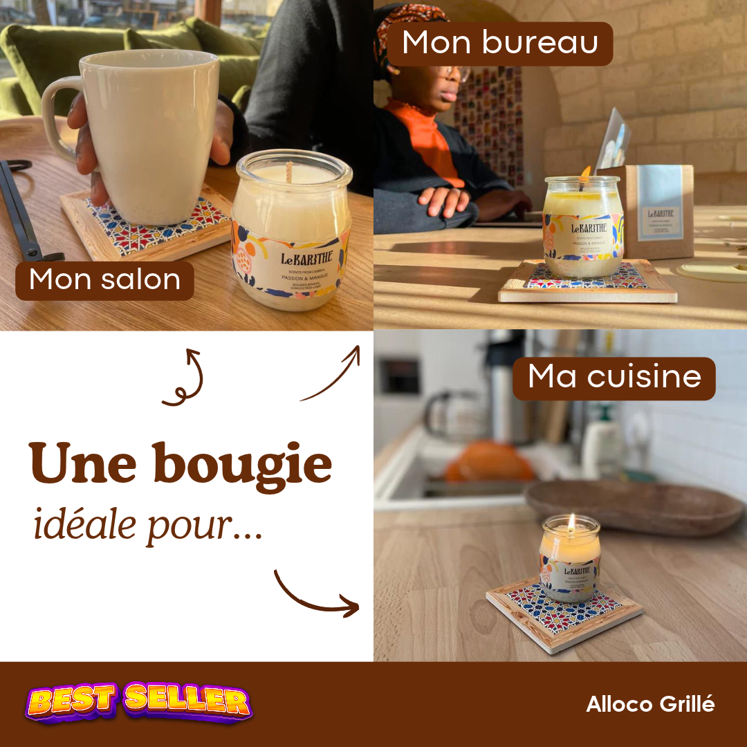 Bougie parfumée Alloco Grillé Le Karithé en pot yaourt 110g – photo 5
