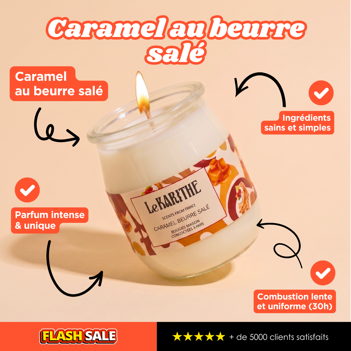 Bougie Parfumée - Caramel Beurre salé 🍮