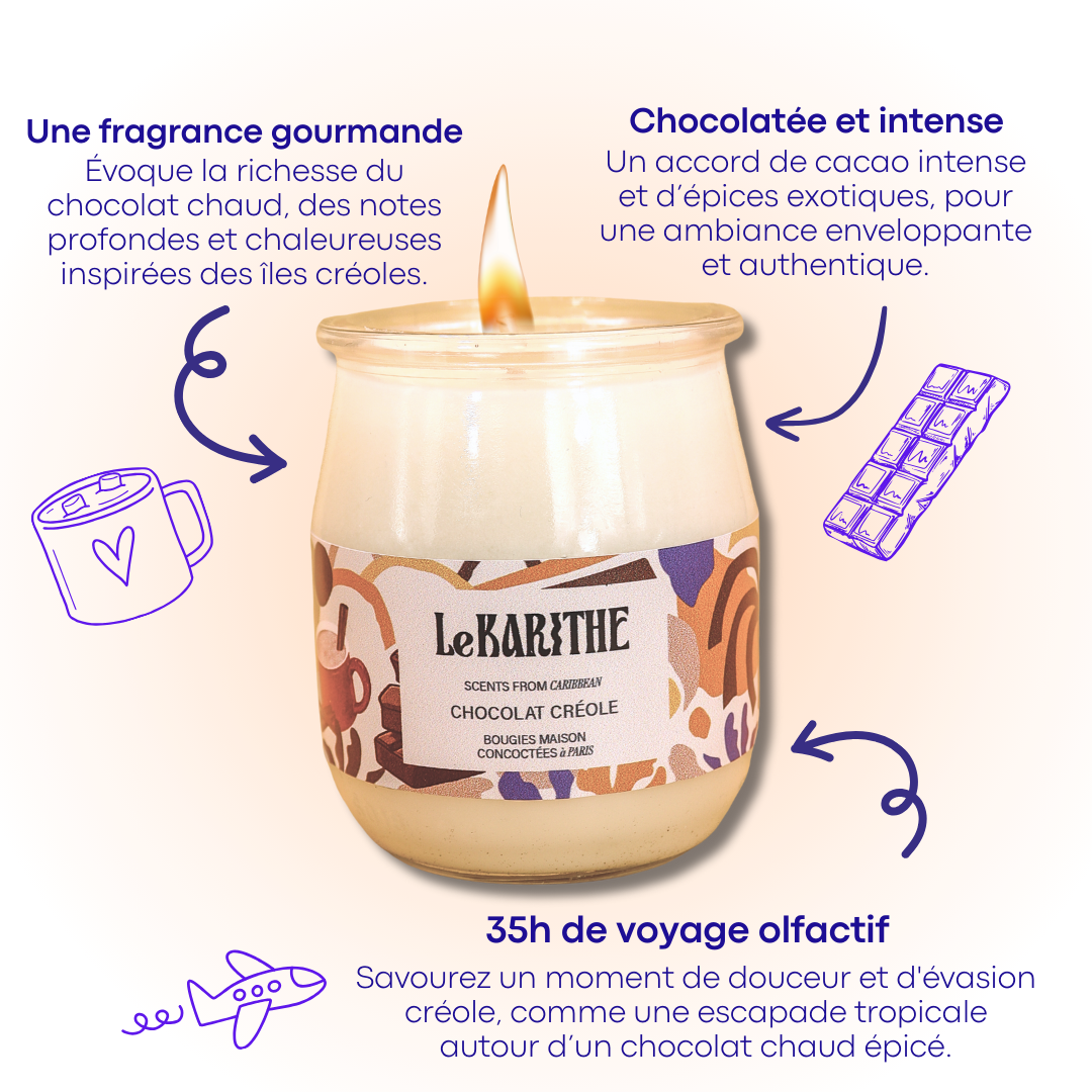 Bougie Parfumée - Chocolat Créole 🍫