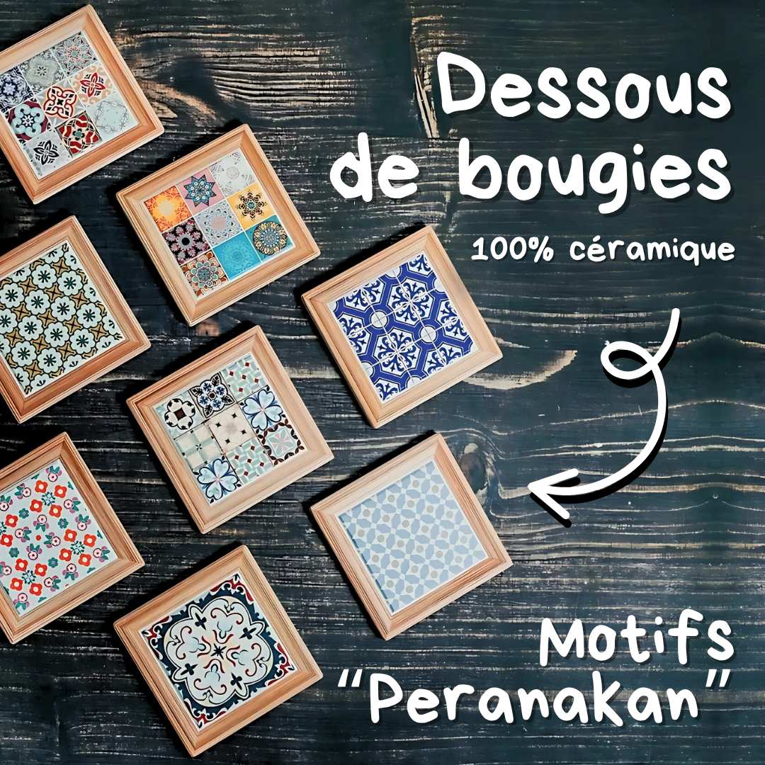 EDITION LIMITÉE ! Dessous de bougie en céramique "Peranakan" 🪭