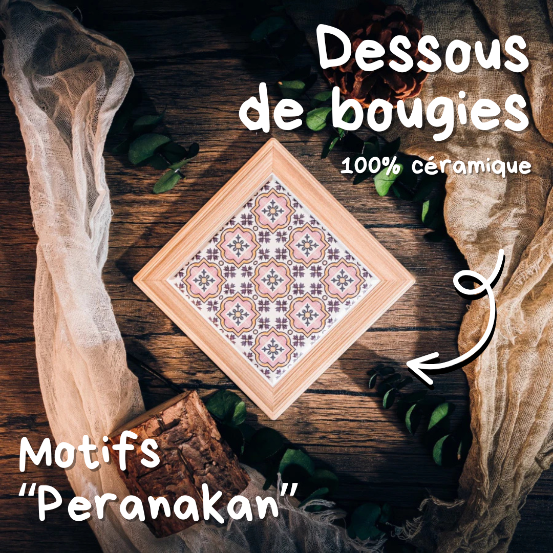 EDITION LIMITÉE ! Dessous de bougie en céramique "Peranakan" 🪭