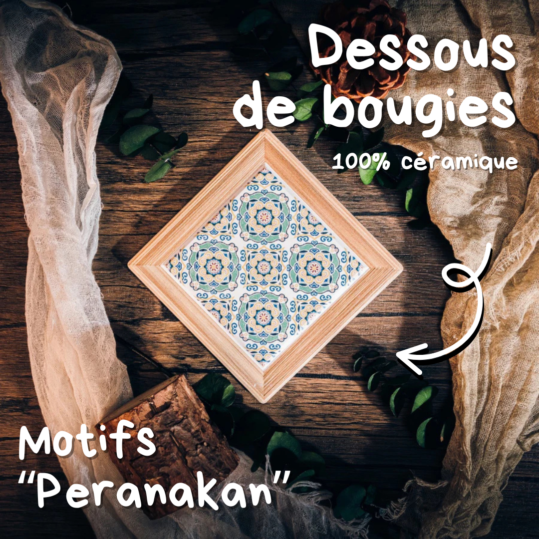 EDITION LIMITÉE ! Dessous de bougie en céramique "Peranakan" 🪭