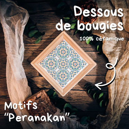 EDITION LIMITÉE ! Dessous de bougie en céramique "Peranakan" 🪭