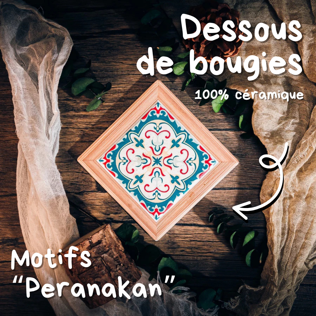 EDITION LIMITÉE ! Dessous de bougie en céramique "Peranakan" 🪭