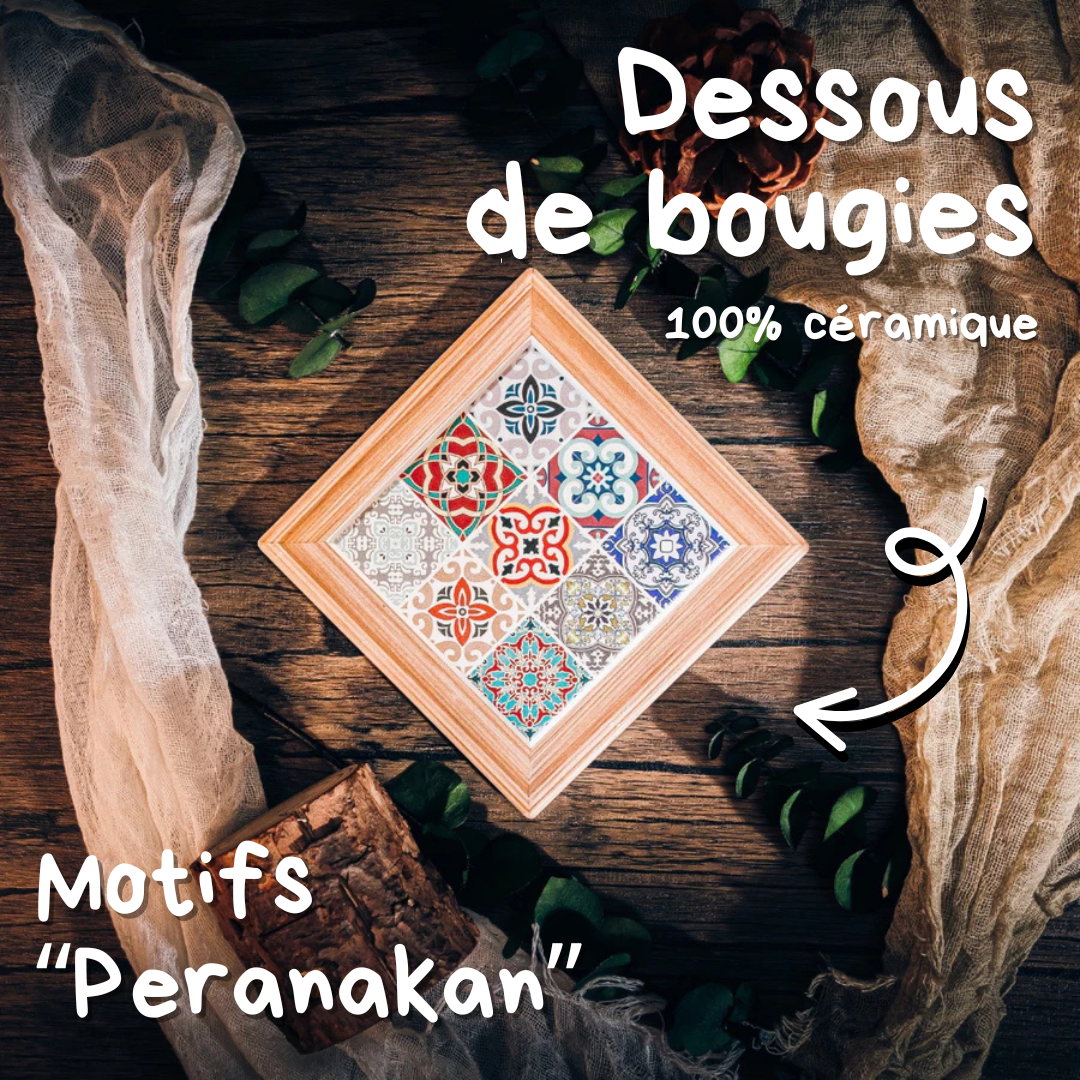 EDITION LIMITÉE ! Dessous de bougie en céramique "Peranakan" 🪭