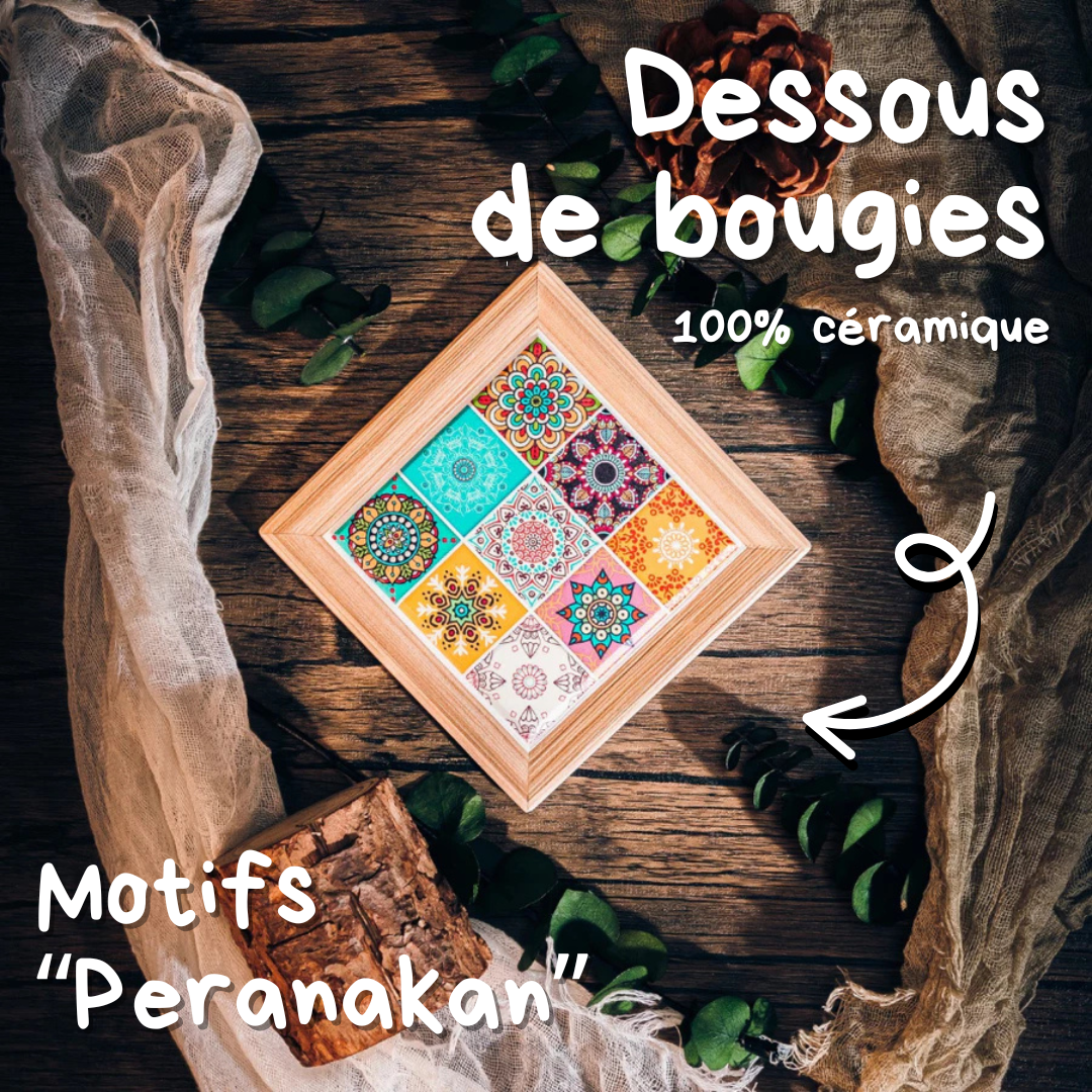 EDITION LIMITÉE ! Dessous de bougie en céramique "Peranakan" 🪭
