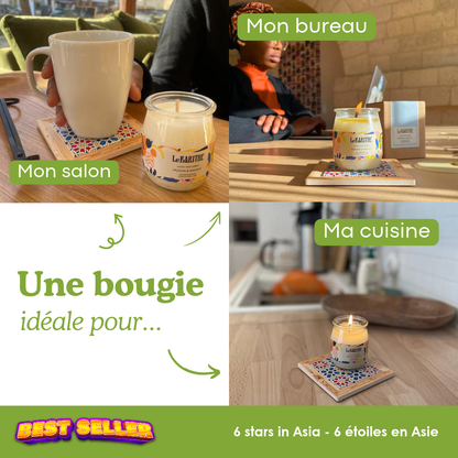 Bougie parfumée 6 Étoiles en Asie Le Karithé en pot yaourt 110g – photo 3