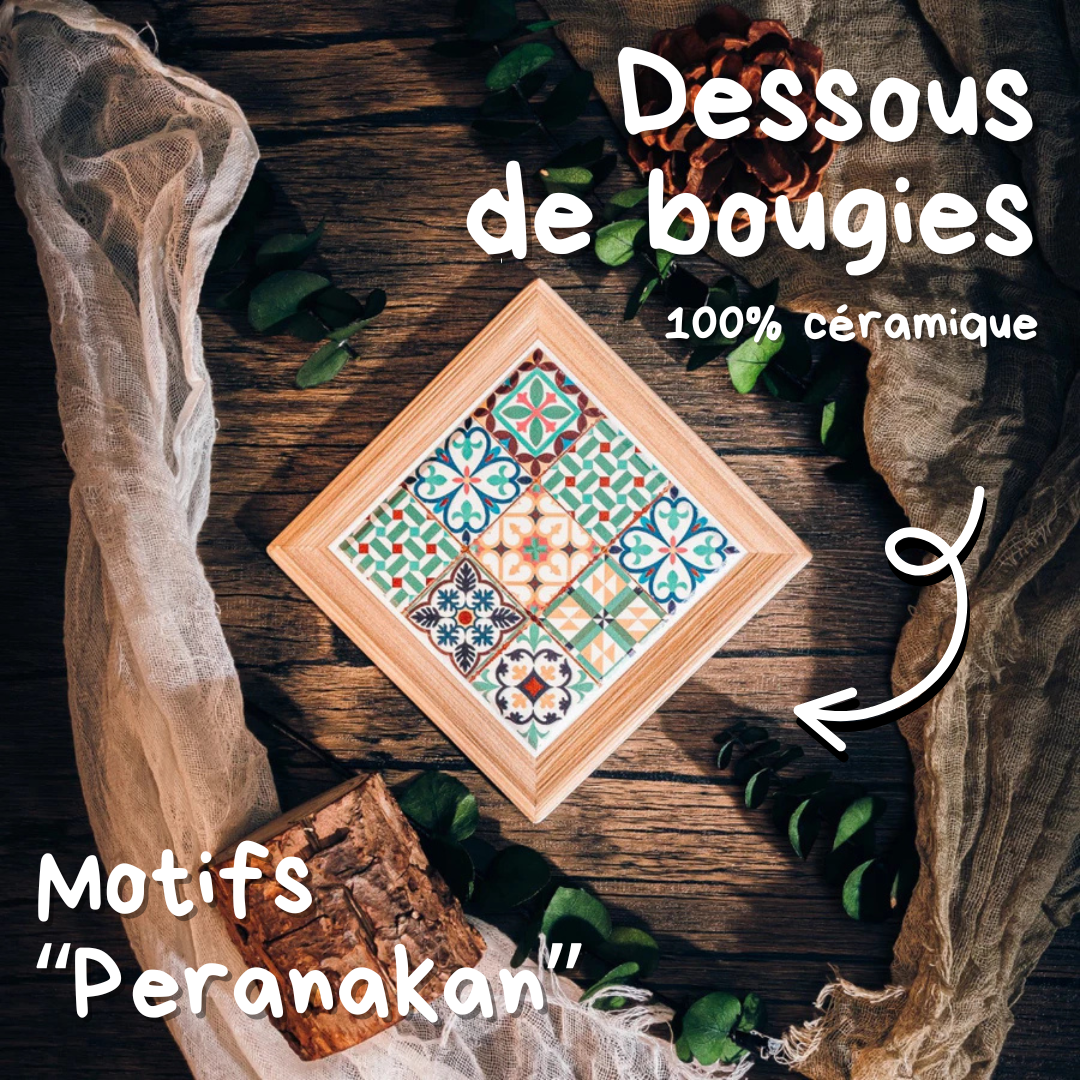 EDITION LIMITÉE ! Dessous de bougie en céramique "Peranakan" 🪭