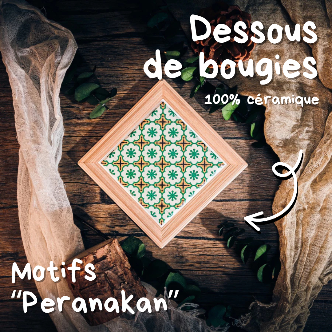 EDITION LIMITÉE ! Dessous de bougie en céramique "Peranakan" 🪭