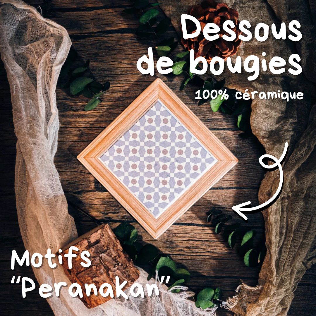 EDITION LIMITÉE ! Dessous de bougie en céramique "Peranakan" 🪭